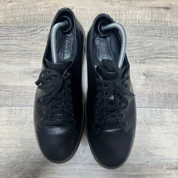 Born Bayne Black Leather Lace Up Sneakers Men's Size 10 - Picture 2 of 7